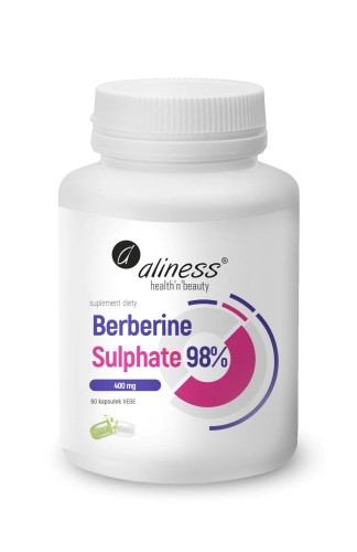 Berberyna Siarczan 98% 400 mg – Ekstrakt HPLC, 60 kaps. VEGE Aliness