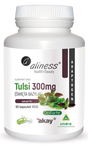 Tulsi Święta Bazylia OciForte™ 300 mg – 90 kaps. Aliness — zdjęcie 1