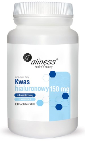 Kwas Hialuronowy 150 mg Niskocząsteczkowy – 100 tabl. Aliness — zdjęcie 1