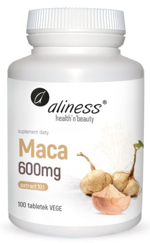 Maca Ekstrakt 10:1 600 mg – 100 tabl. VEGE Aliness — zdjęcie 1