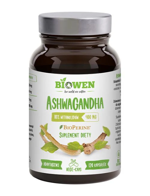 Ashwagandha Biowen 120 kaps. – 400 mg, 10% Witanolidów