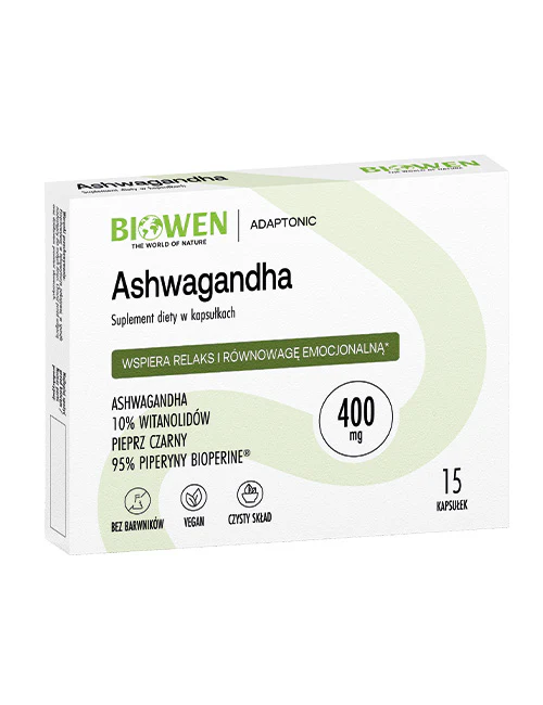 Ashwagandha Biowen 15 kaps. – Starter, 400 mg, BioPerine®