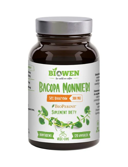 Bacopa Monnieri Biowen 120 kaps. – 50% Bakozydów, Brahmi