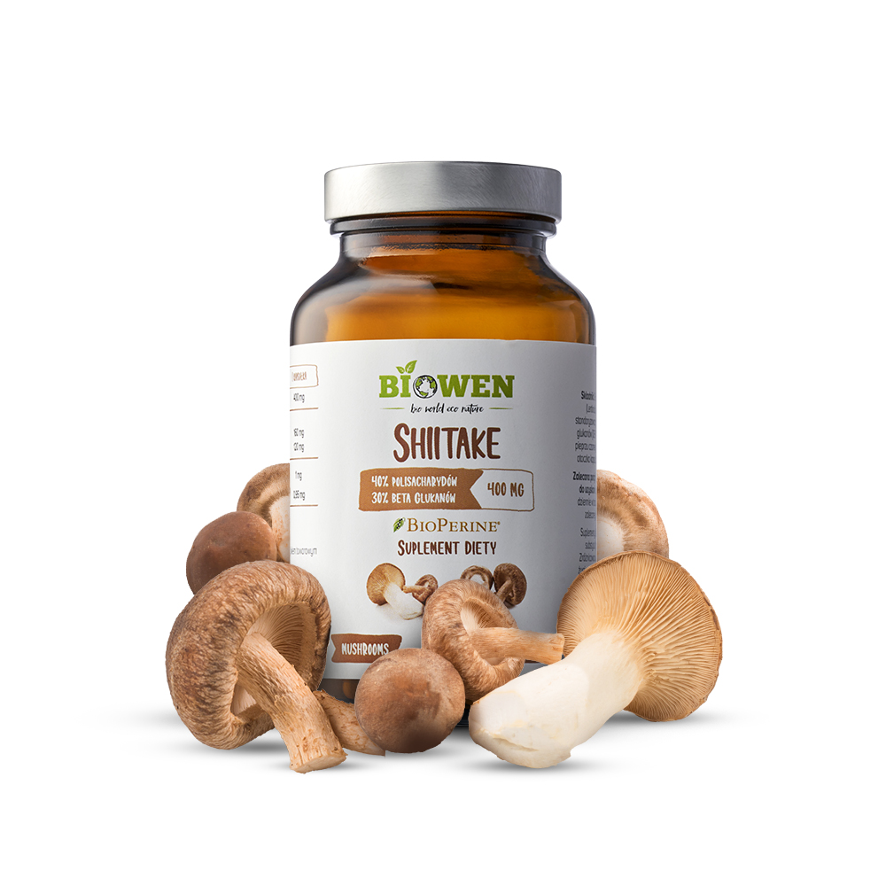Shiitake Biowen 90 kaps. – 400 mg, 30% Beta-Glukany — miniatura 2