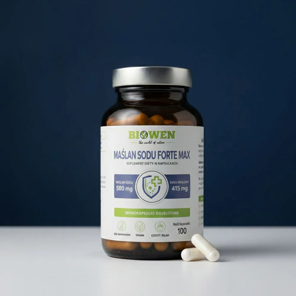 Maślan Sodu Forte Max Biowen 100 kaps. – 415 mg Kwas Masłowy — miniatura 2