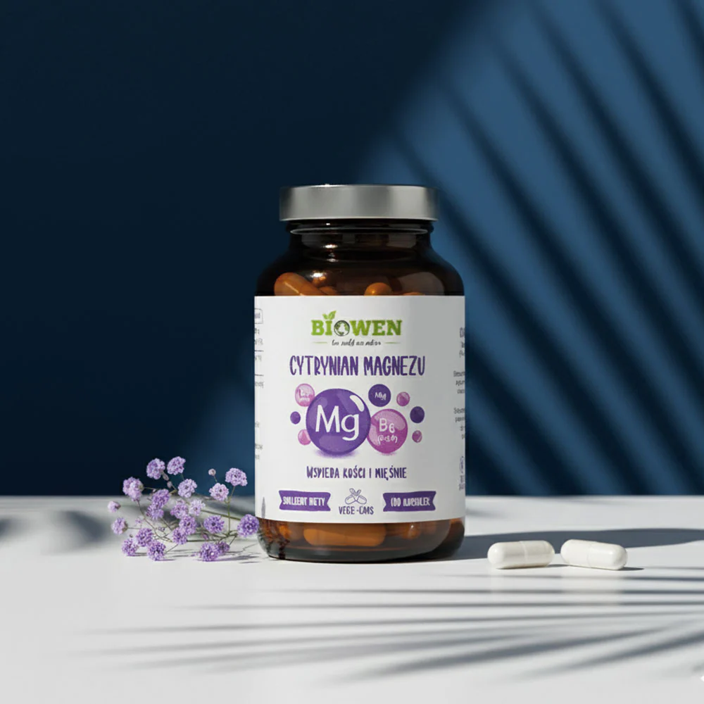 Cytrynian Magnezu + B6 P-5-P Biowen 100 kaps. – 250 mg Mg — miniatura 2