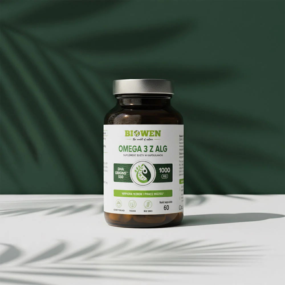 Omega 3 z Alg Biowen 60 kaps. – DHA Fermentalg®, Wegańskie — miniatura 2