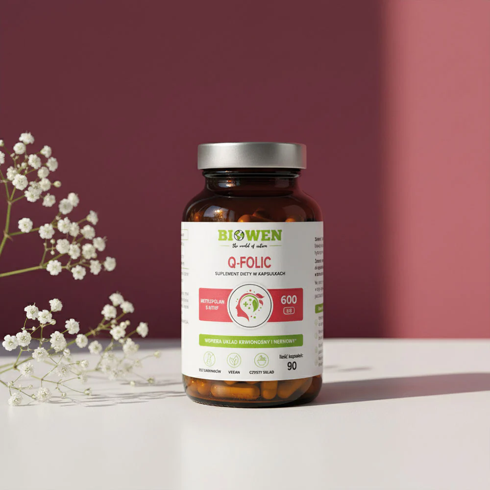 Kwas foliowy - Q-folic Biowen 90 kaps. – Metylofolian 600 µg — miniatura 2