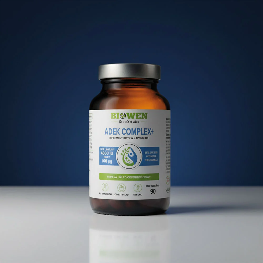 ADEK Complex+ Biowen 90 kaps. – D3+K2+A+E, Olej MCT — miniatura 2
