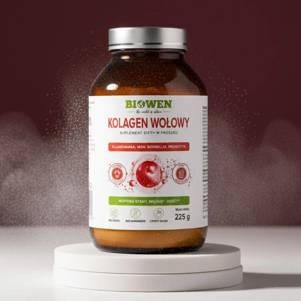 Kolagen Wołowy Biowen 225 g – Typ I+II+III, MSM, Glukozamina  Meta title (57 zn.) — miniatura 2