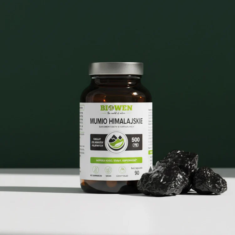 Mumio Himalajskie Biowen 90 kaps. – Shilajit 20% Fulwowe, D3 — miniatura 2