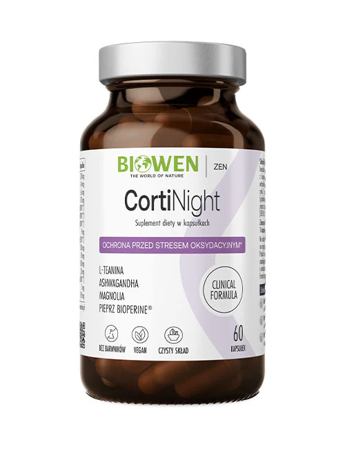 CortiNight Biowen 60 kaps. – Magnolia, L-Teanina, GABA, Sen