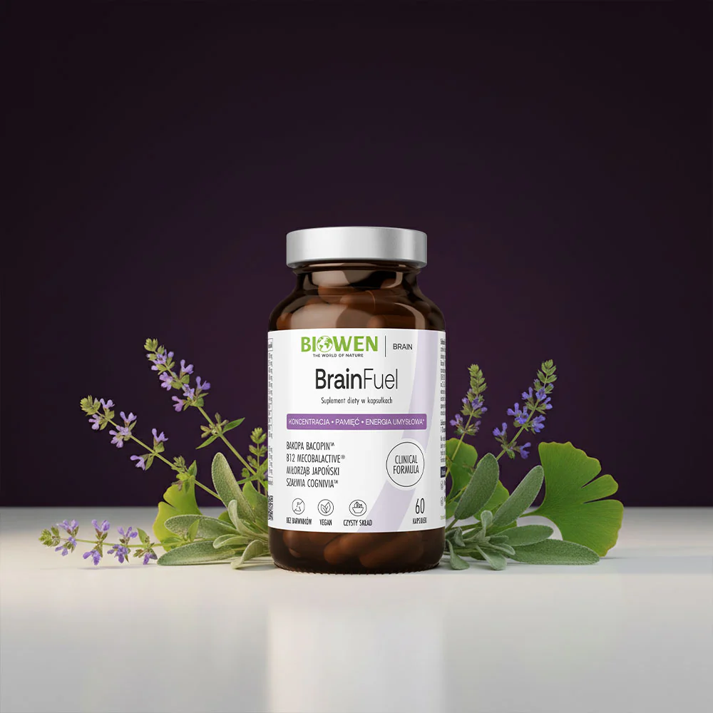 BrainFuel Biowen 60 kaps. – Pamięć, Cognivia™, Bakopa, Ginkgo — miniatura 2