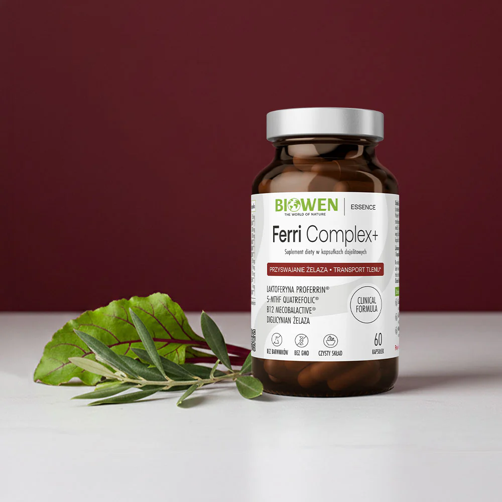 FerriComplex+ Biowen 60 kaps. – Żelazo 20 mg, Laktoferyna, Folian — miniatura 2