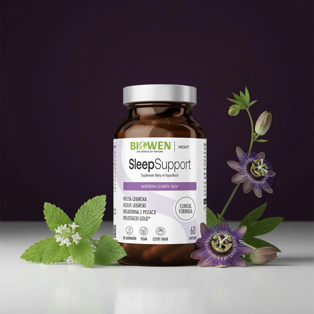 Sleep Support Biowen 60 kaps. – Melatonina 1 mg, Kozłek, Melisa — miniatura 2