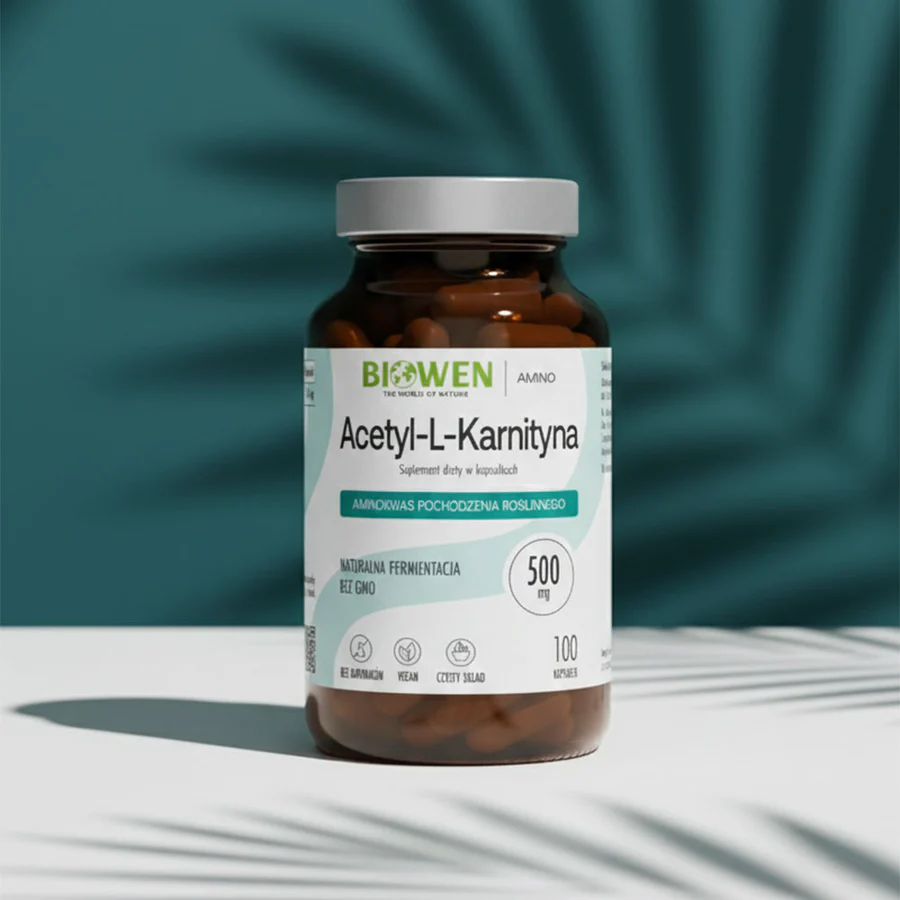 Acetyl-L-Karnityna Biowen 100 kaps. – 500 mg ALCAR, Czysty Skład — miniatura 2