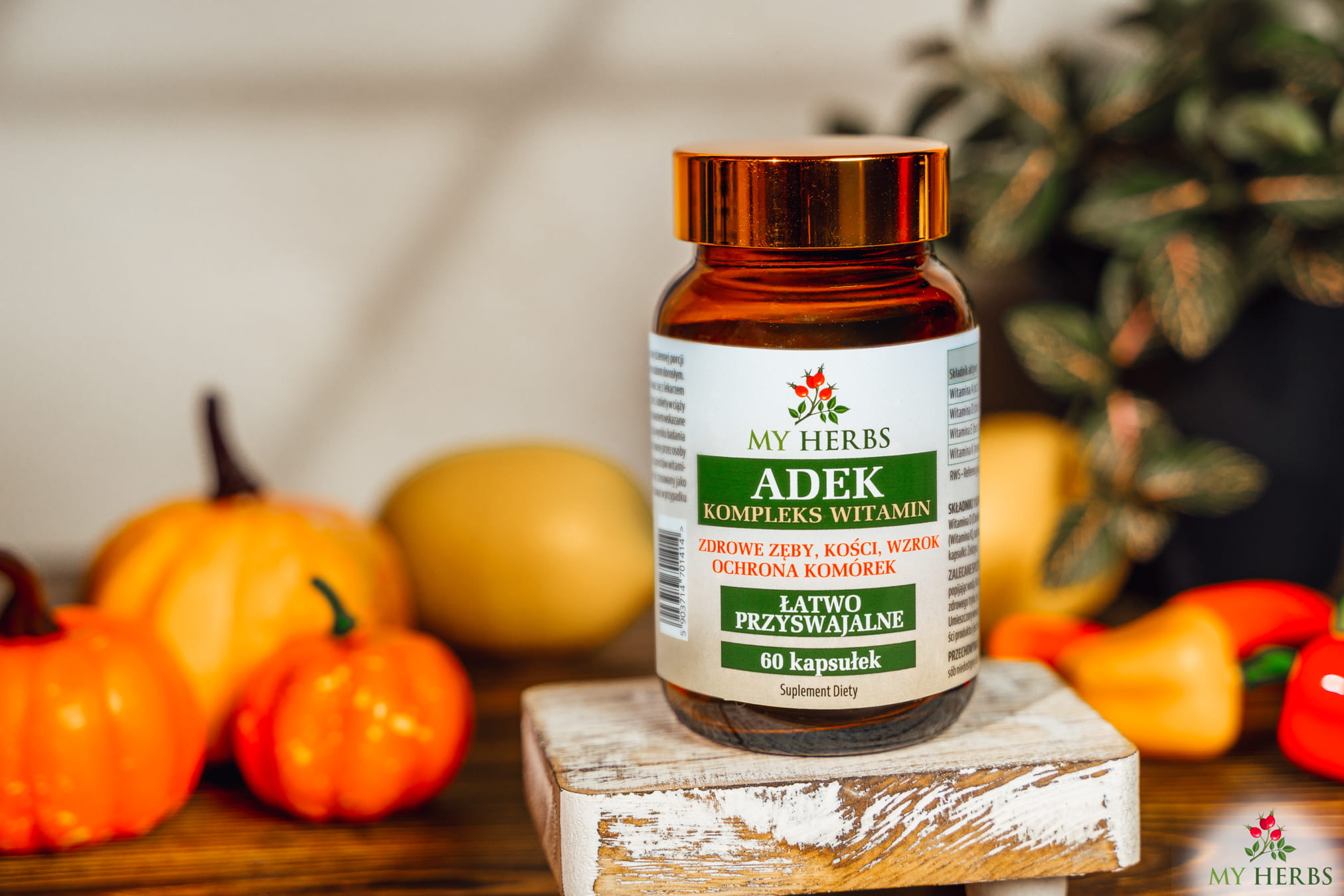 ADEK - Kompleks witamin od Bio Herbs w oleju słonecznikowym - 60 — miniatura 2