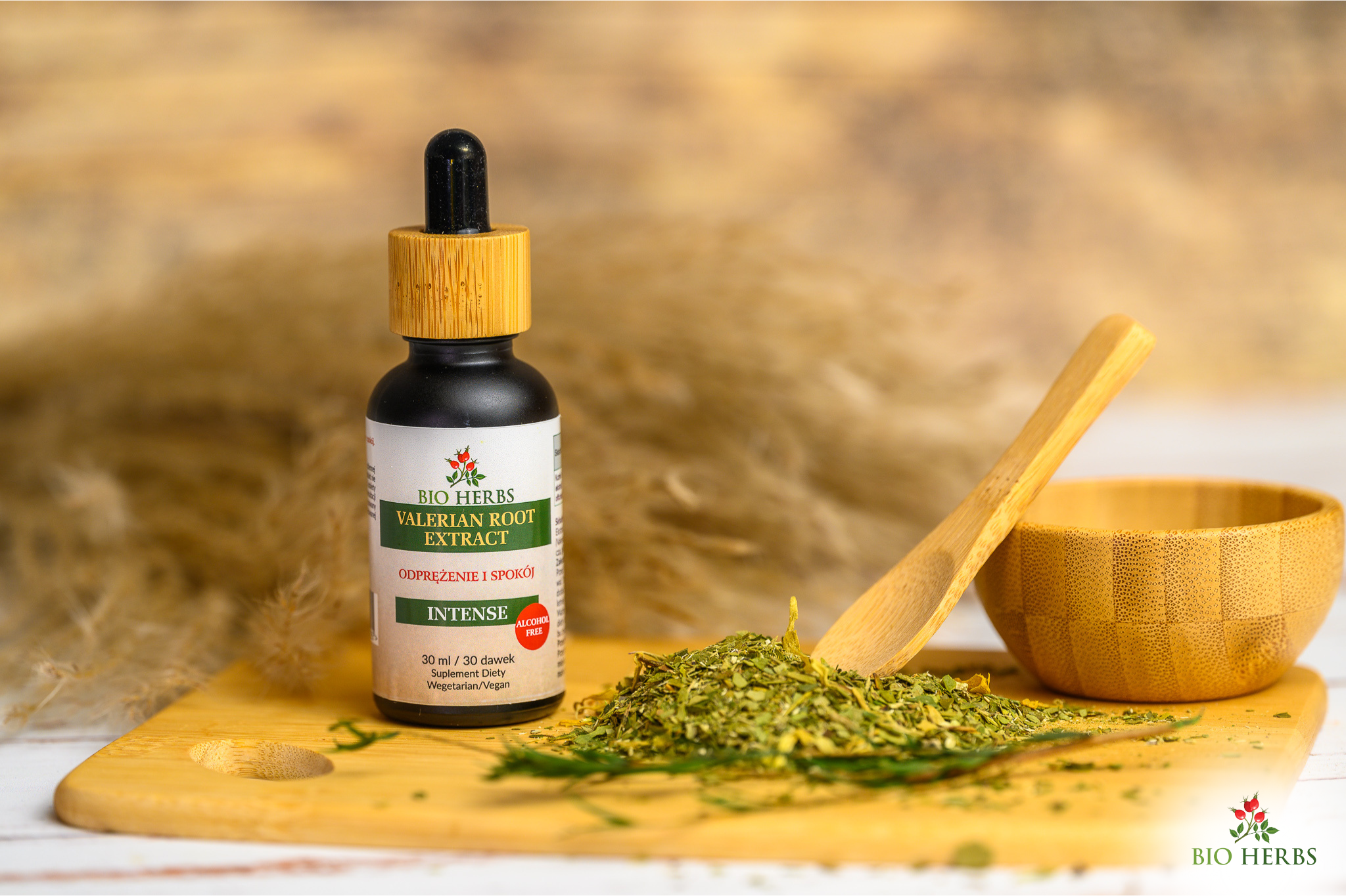 Kozłek Lekarski (Valerian Root) Krople Bio-Herbs - Ekstrakt Homogenizowany 30 ml - Na Sen i Ukojenie Nerwów — miniatura 2