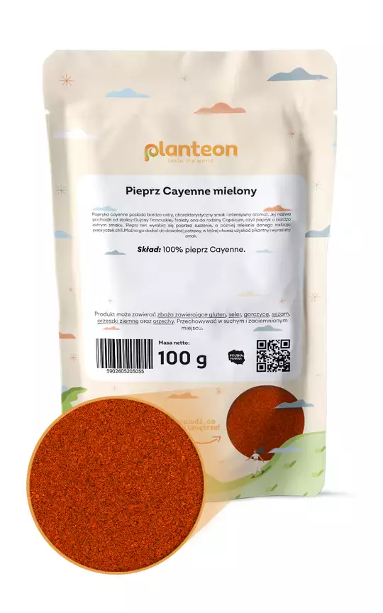 Pieprz Cayenne mielony Planteon – ognista moc kapsaicyny i wsparcie metabolizmu — miniatura 2