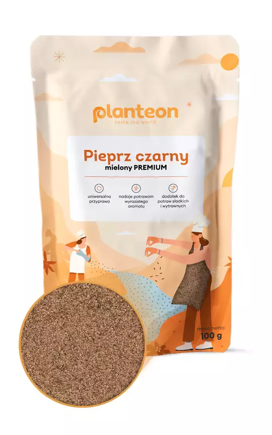 Pieprz czarny mielony Premium Planteon – maksymalna moc piperyny — miniatura 2
