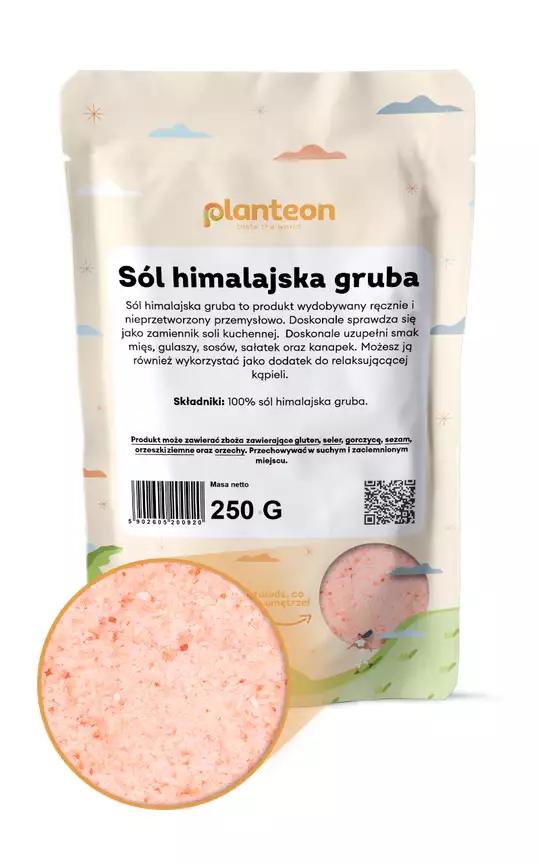 Sól himalajska gruba różowa Planteon – krystaliczne minerały do Twojego młynka — miniatura 2