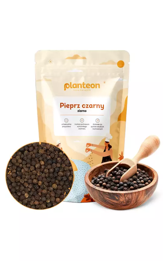 Pieprz czarny ziarno Planteon - 100 g – maksymalna świeżość i moc piperyny — miniatura 2