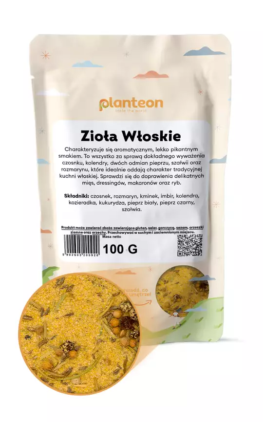 Zioła włoskie Planteon - 100 g - autentyczny bukiet aromatów śródziemnomorskich — miniatura 2