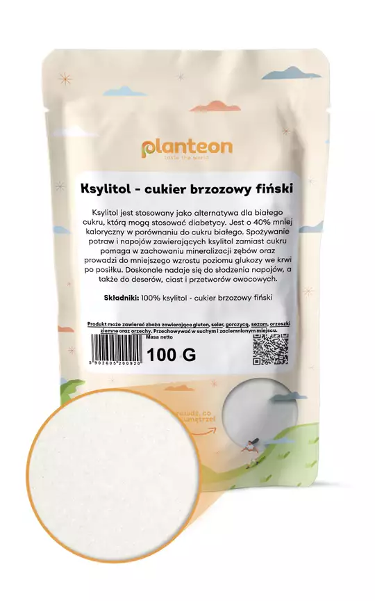 Ksylitol fiński Planteon - 100g - słodycz, która dba o Twoje zęby i metabolizm — miniatura 2