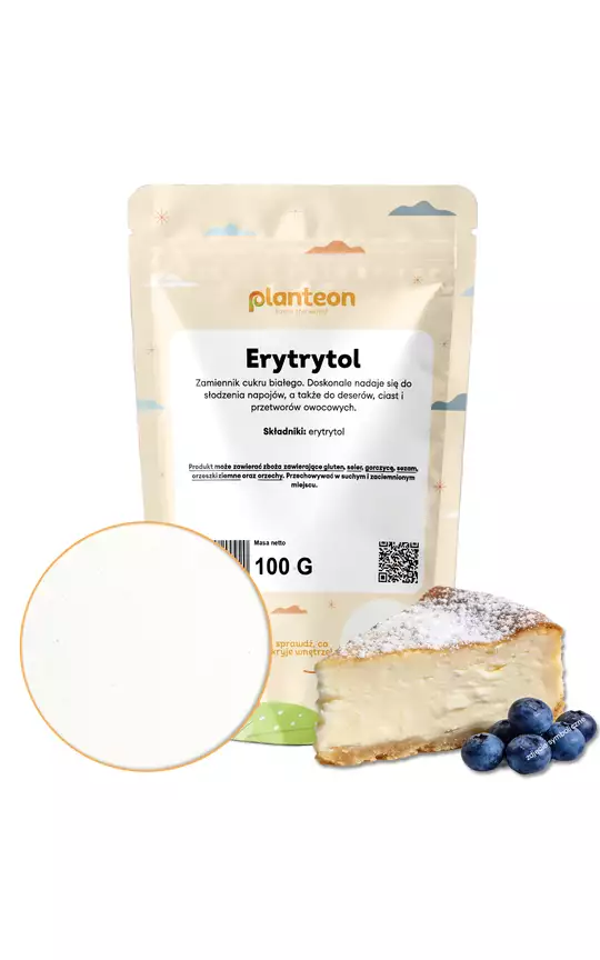 Erytrytol Planteon - 100 g - naturalna słodycz bez kalorii i wyrzutów sumienia — miniatura 2