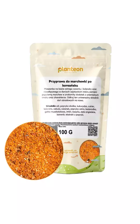 Przyprawa do marchewki po koreańsku Planteon - 100 g - orientalna chrupkość i pikantny impuls dla metabolizmu — miniatura 2