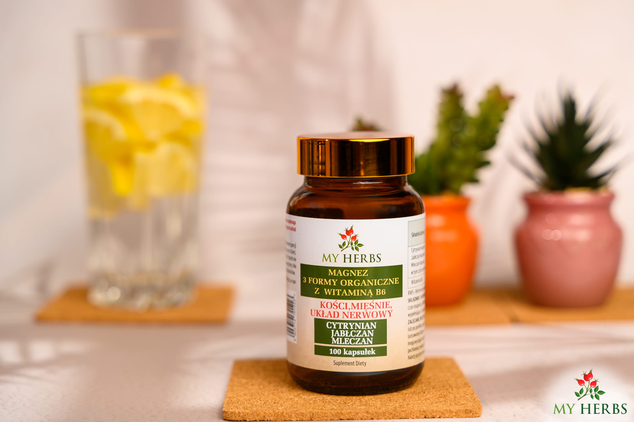 Magnez 3 Formy Organiczne My Herbs 100 kaps. – Cytrynian, B6 — miniatura 2