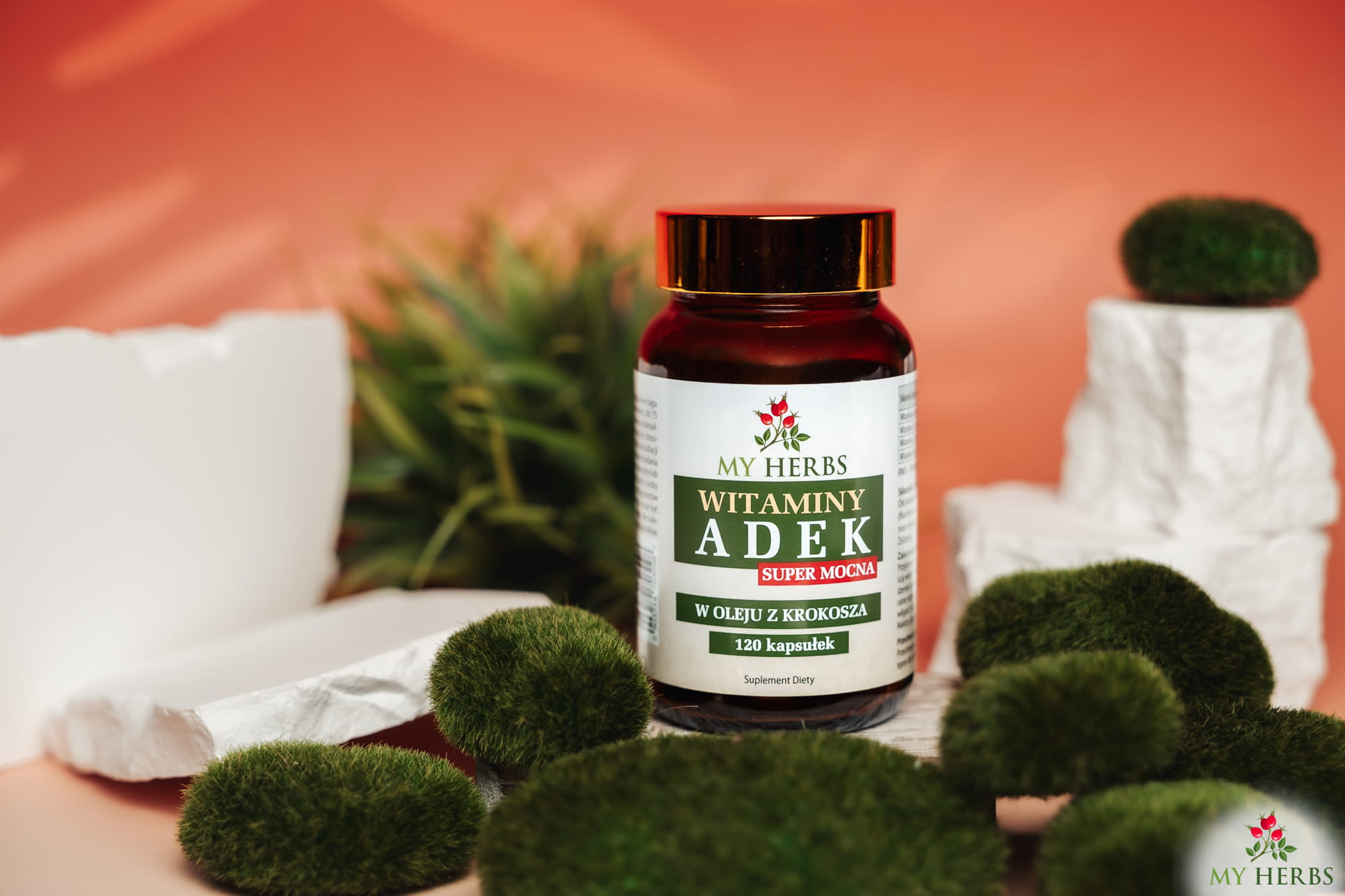 ADEK Super Mocna w Oleju My Herbs 120 kaps. – K1+K2, Softgel — miniatura 2