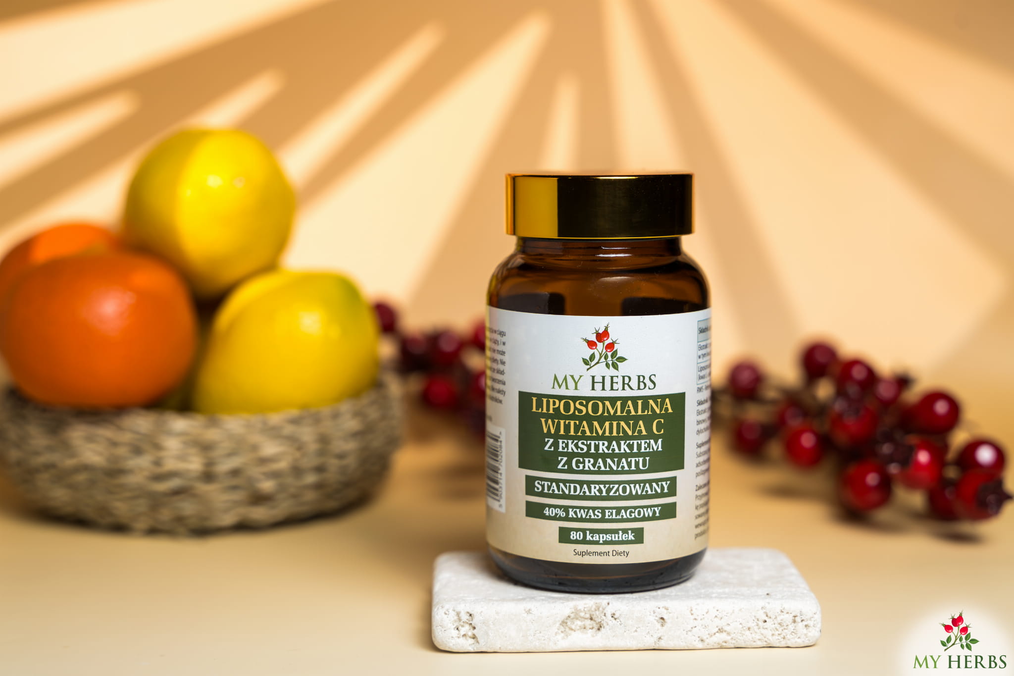 Liposomalna Wit. C + Granat 40% My Herbs 80 kaps. – Kwas Elagowy — miniatura 2