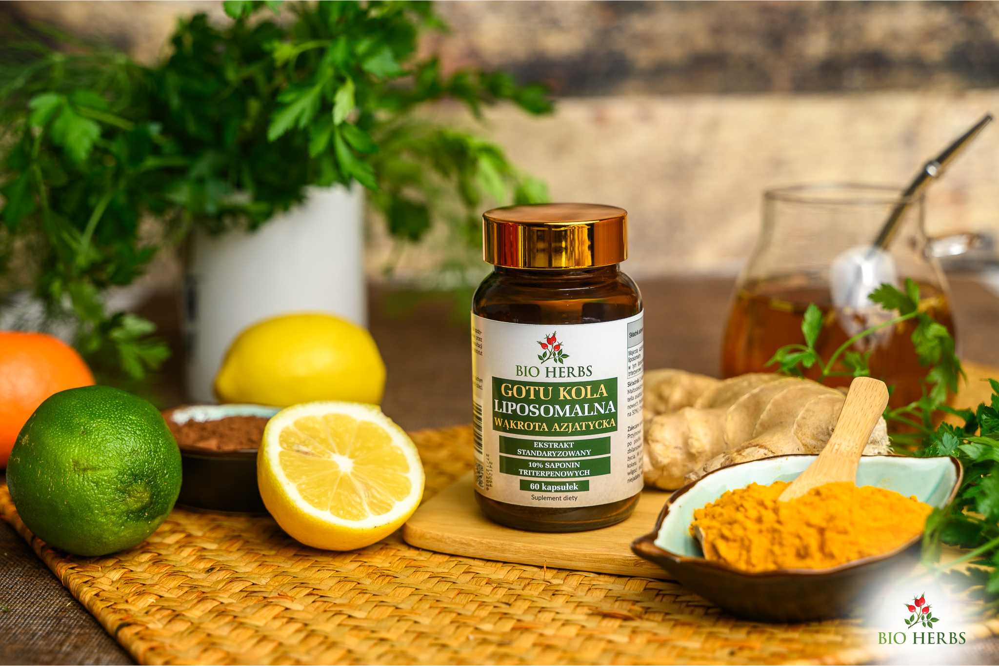 Gotu Kola Liposomalna My Herbs 60 kaps. – 10% Saponin, 6× Więcej — miniatura 2