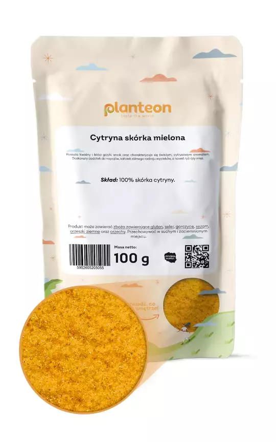 Cytryna skórka mielona Planteon – orzeźwiający aromat i naturalna moc witamin w każdej szczypcie — miniatura 2