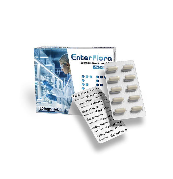 EnterFlora PharmaDot 250 mg 20 kaps. – Probiotyk, Saccharomyces boulardii, Osłona przy Antybiotyku — zdjęcie 1