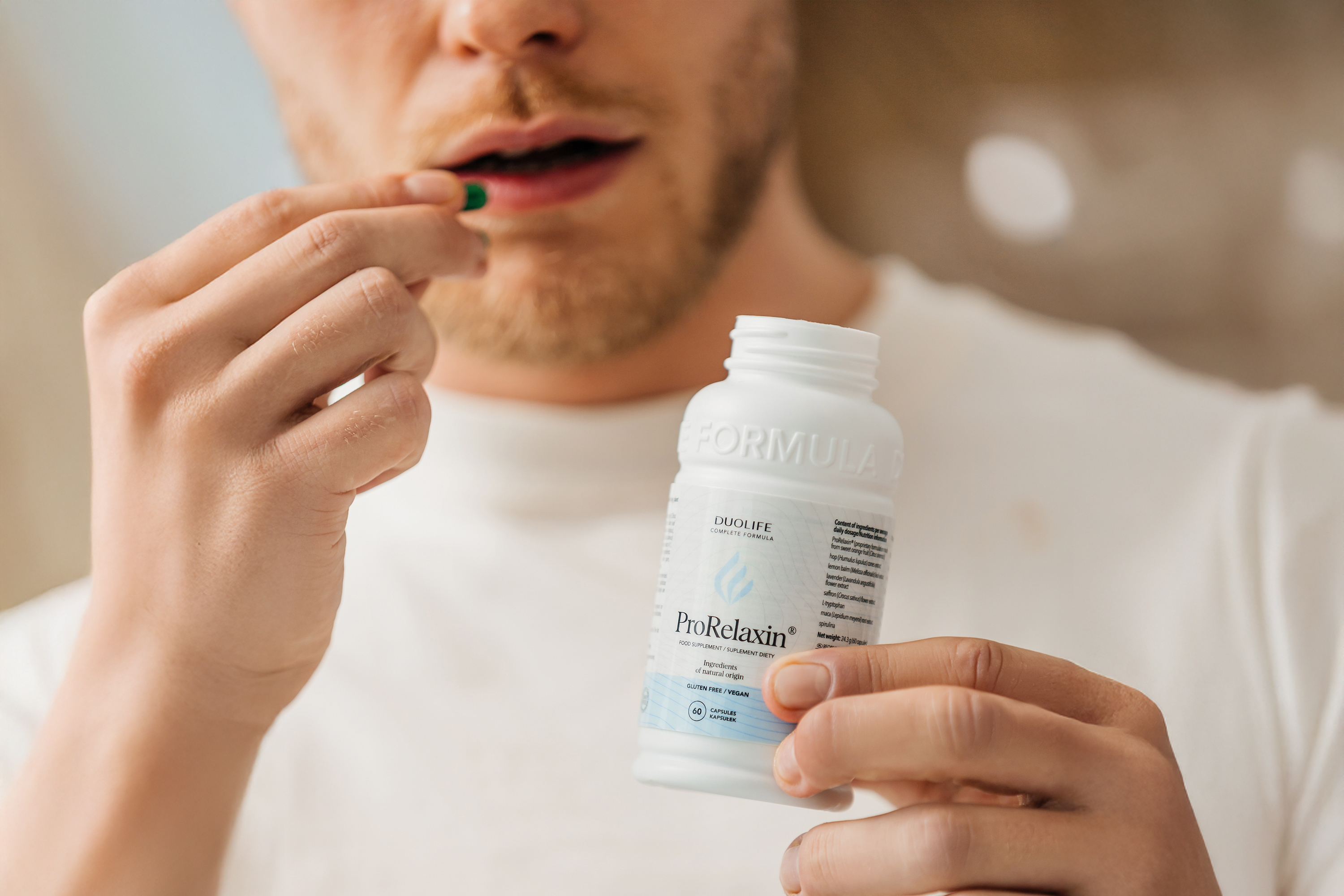 DuoLife ProRelaxin Premium 60 kapsułek – Wewnętrzny Spokój, Redukcja Stresu, Dobry Sen i Stabilizacja Nastroju — miniatura 2