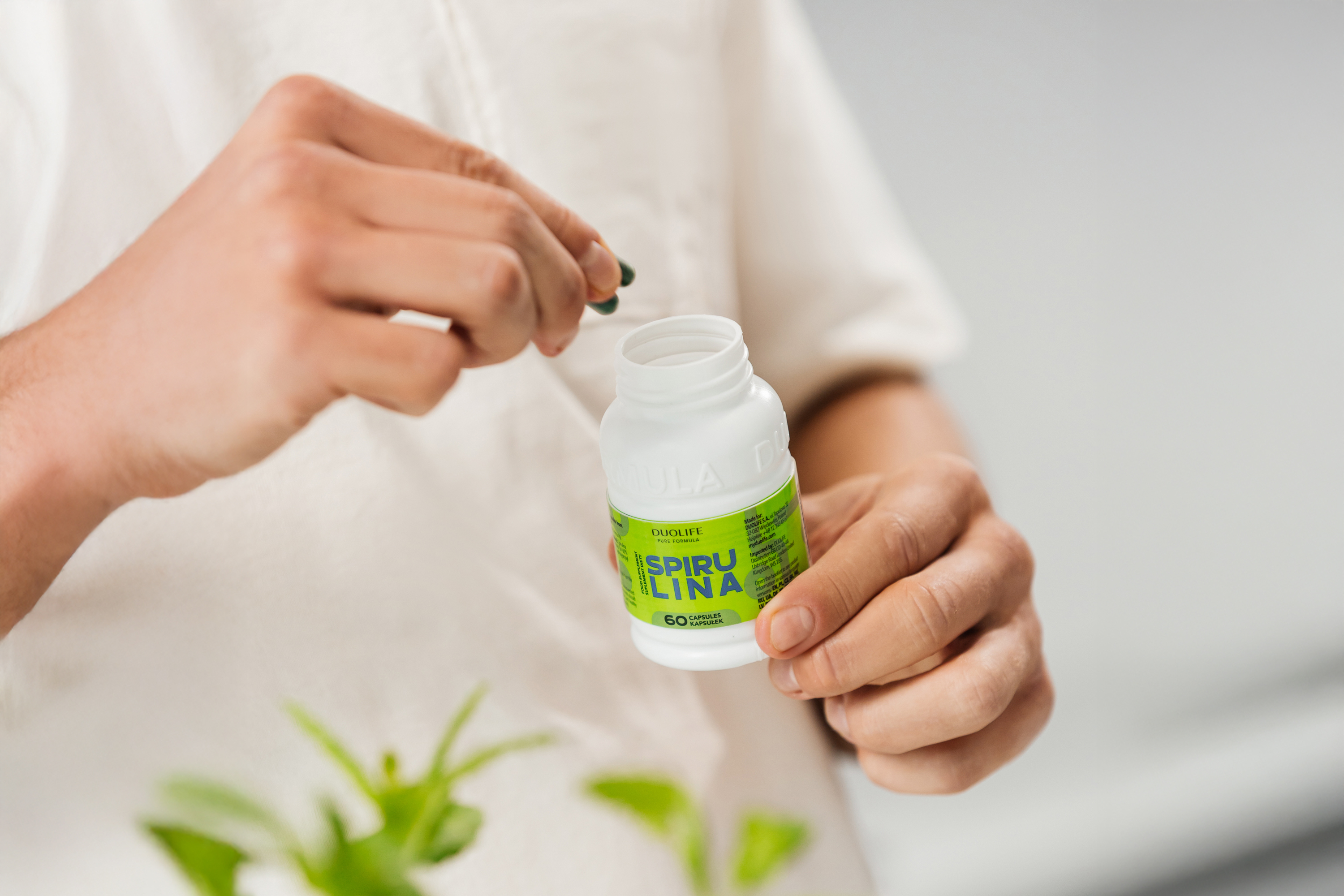 DuoLife Spirulina Premium 60 kapsułek – Naturalna Spirulina z Alg, Zielone Superfood, Komórkowy Detoks i Białko Roślinne — miniatura 2