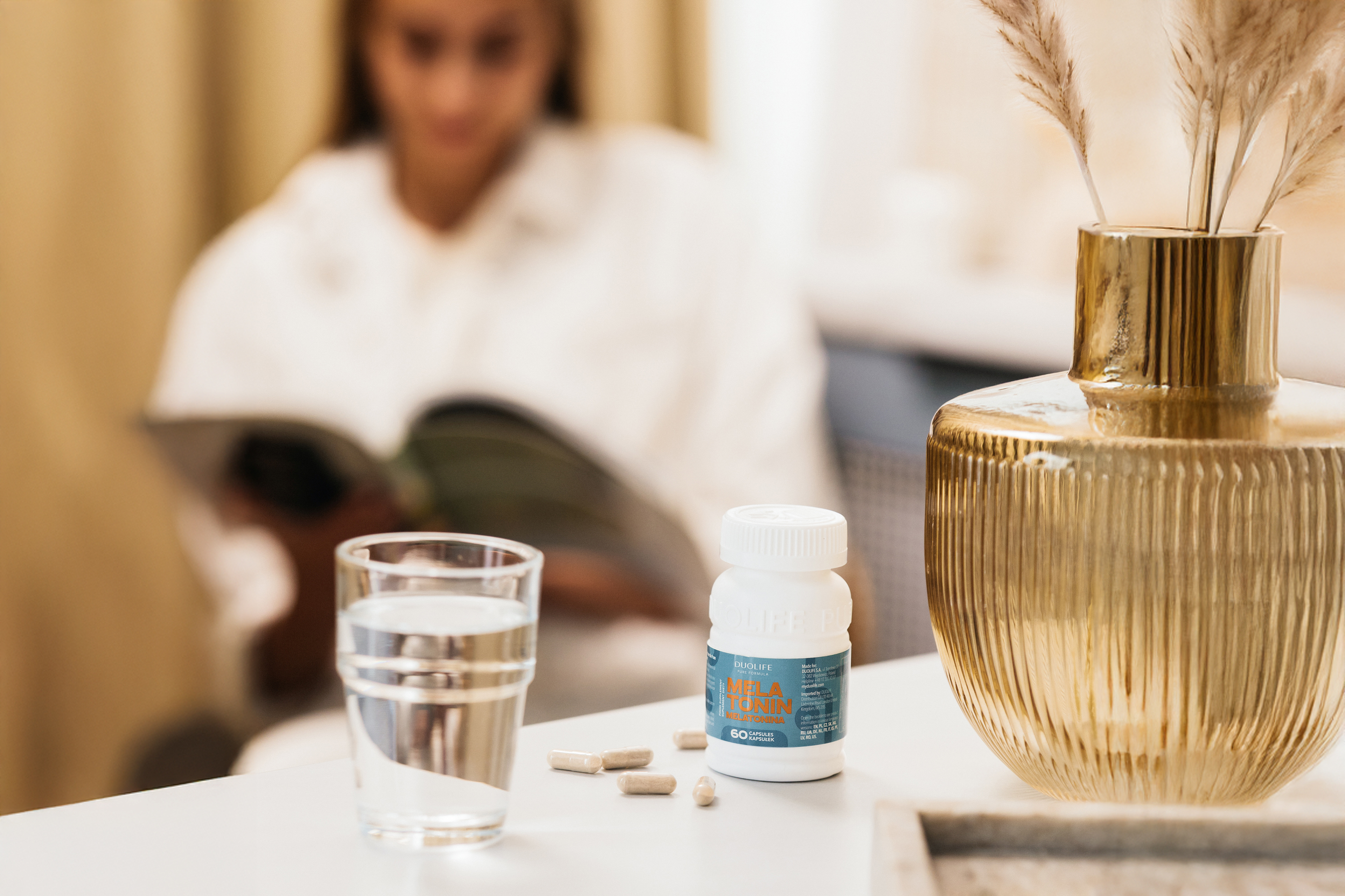 DuoLife Melatonin Premium 60 kapsułek – Szybkie Zasypianie, Głęboki Sen, Regulacja Rytmu Dobowego i Nocna Regeneracja — miniatura 2