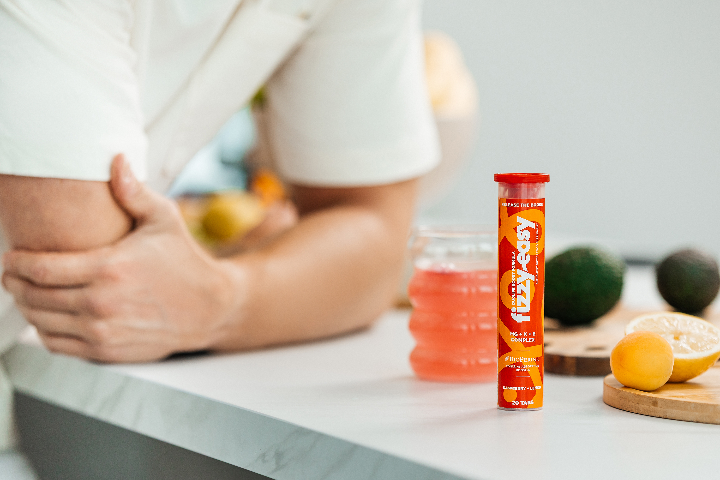 DuoLife Fizzy Easy Mg + K + B6 20 tabletek – Naturalny Magnez, Potas, Witamina B6, Brak Skurczów, Zdrowe Serce i Formuła BioPerine® — miniatura 2