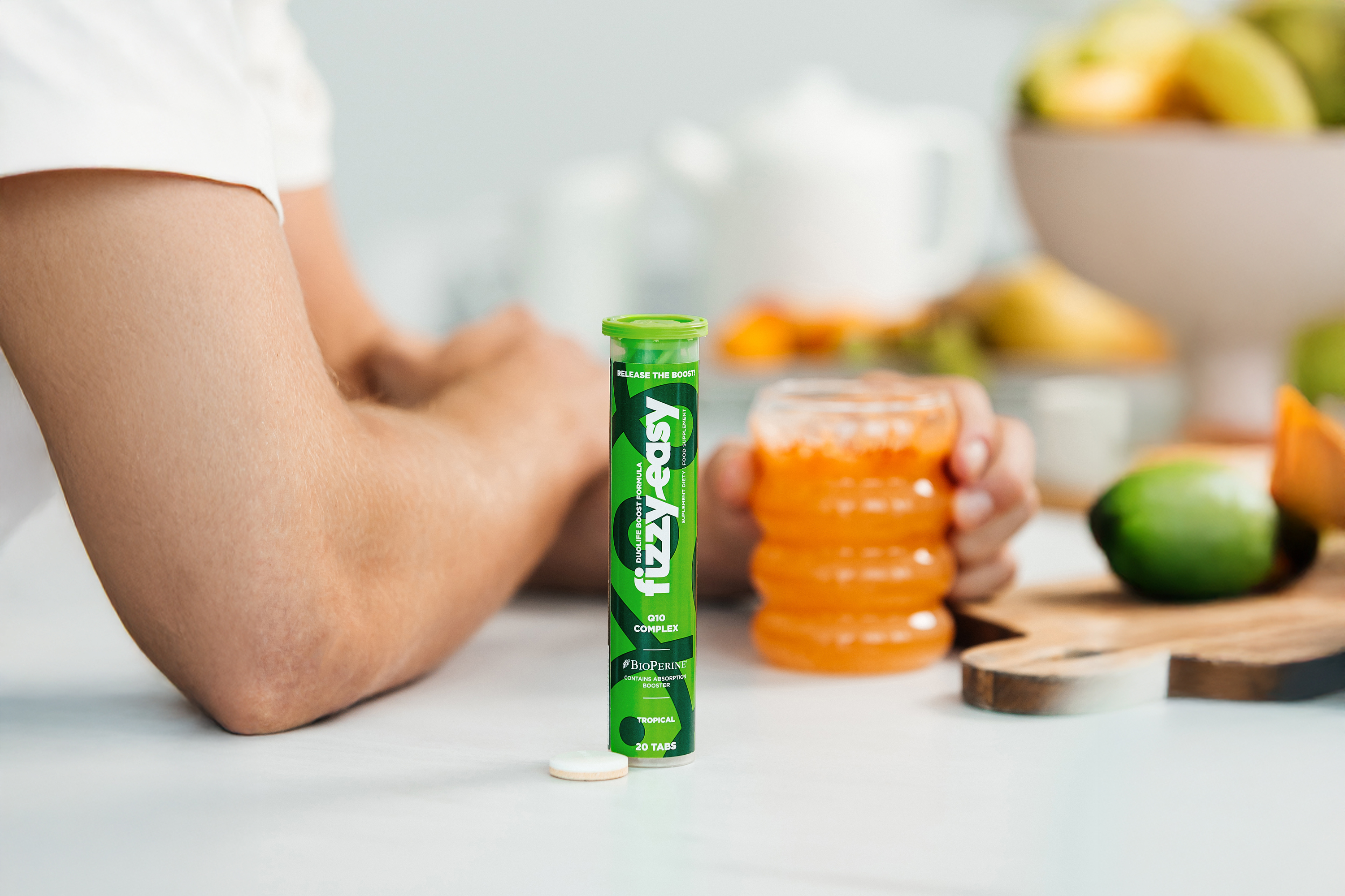 DuoLife Fizzy Easy Q10 20 tabletek – Koenzym Q10, Komórkowa Energia, Młodość Organizmu, Serce i Formuła BioPerine® — miniatura 2