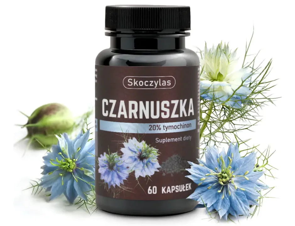 Czarnuszka Skoczylas 60 kapsułek – Ekstrakt z Nasion Standaryzowany na 20% Tymochinonu, Naturalna Ulga w Alergiach, Tarcza Przeciwzapalna i Odporność — miniatura 2