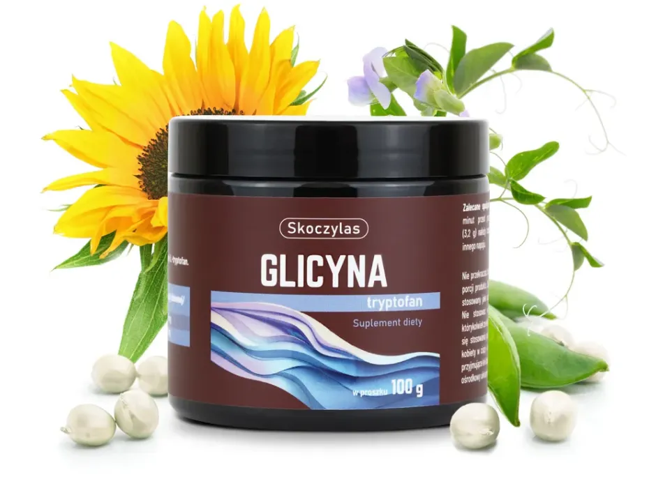 Glicyna + Tryptofan Skoczylas 60 kapsułek – Naturalne Aminokwasy na Głęboki Sen, Relaks, Regenerację Układu Nerwowego i Dobry Nastrój — miniatura 2