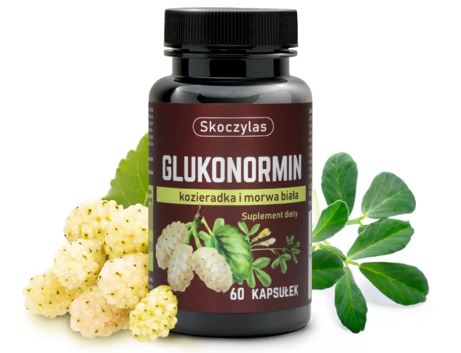 Glukonormin Skoczylas 60 kapsułek – Morwa Biała, Kozieradka, Cynamonowiec, Stabilny Poziom Cukru, Koniec z Napadami Głodu i Wsparcie Metabolizmu — miniatura 2