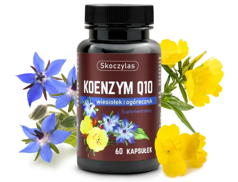 Koenzym Q10 + Wiesiołek i Ogórecznik Skoczylas 60 kapsułek – Eliksir Młodości, Koenzym Q10 Premium, Kwas GLA, Jędrna Skóra i Mocne Serce — miniatura 2