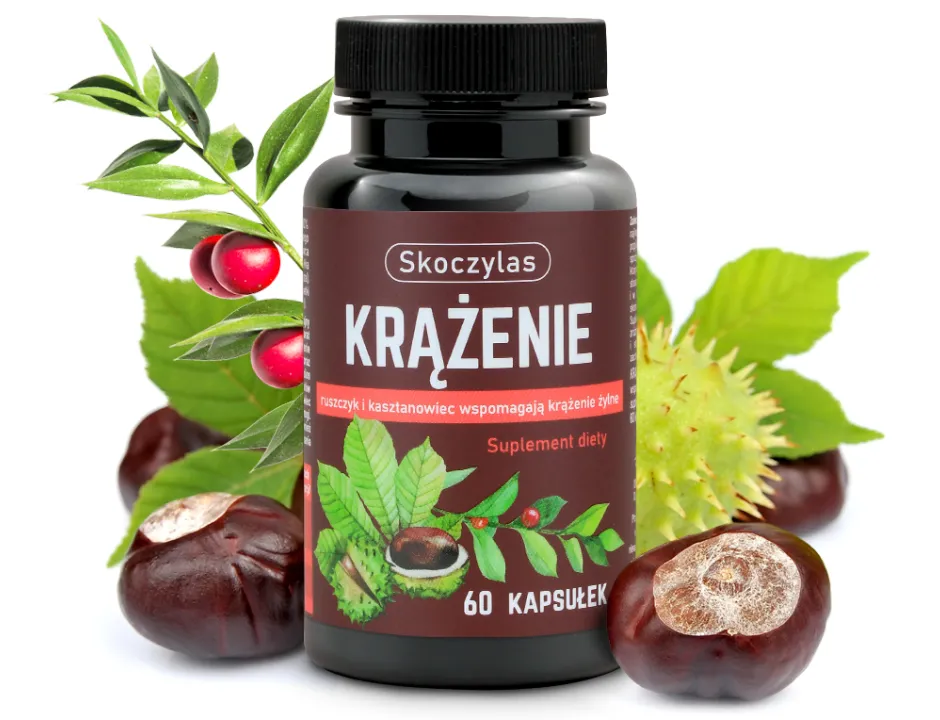 Krążenie Skoczylas 60 kapsułek – Ruszczyk, Mikronizowana Diosmina, Kasztanowiec, Lekkość Nóg, Elastyczne Żyły i Redukcja Obrzęków — miniatura 2