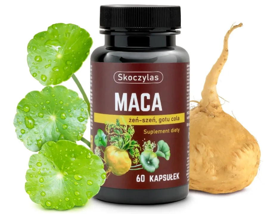 Maca + Żeń-szeń + Gotu Cola Skoczylas 60 kapsułek – Trzy Potężne Adaptogeny, Pamięć, Maksymalne Skupienie, Energia i Wysokie Libido — miniatura 2