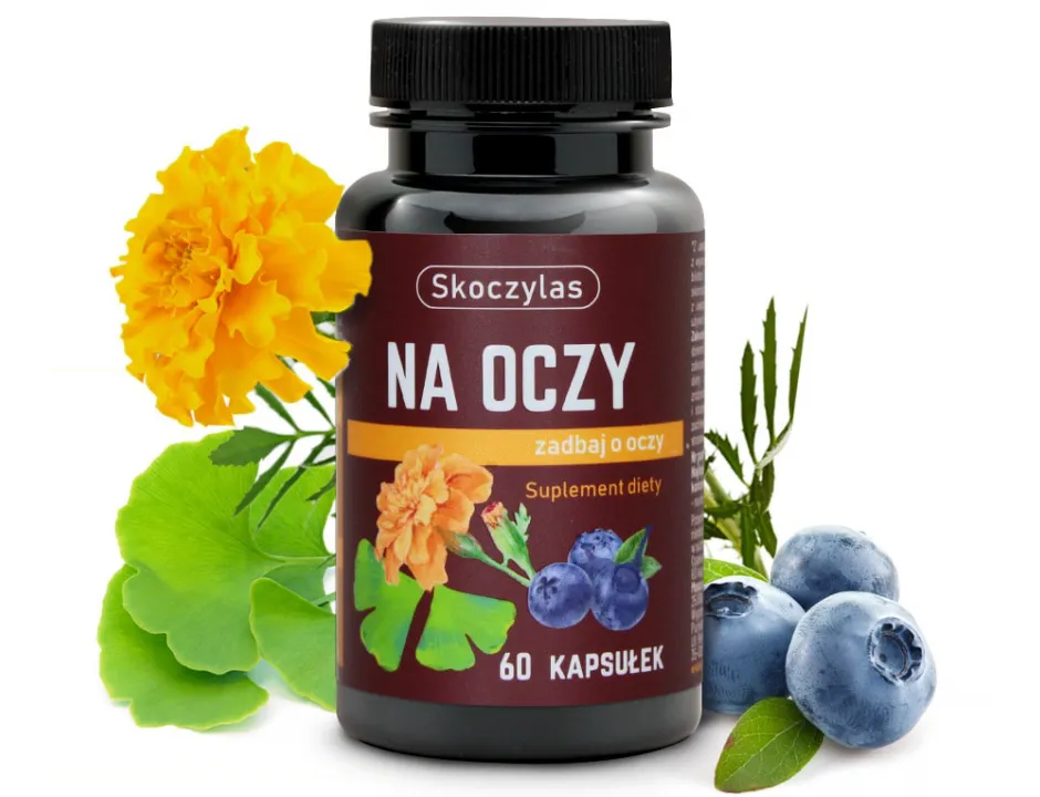 Na Oczy Skoczylas 60 kapsułek – Aksamitka Wzniesiona, Luteina, Zeaksantyna, Ochrona przed Światłem Niebieskim, Ostrość Widzenia i Formuła Pure Clean Label — miniatura 2
