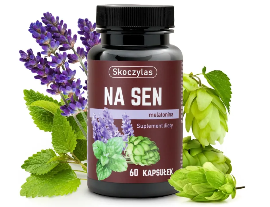 Na Sen Skoczylas 60 kapsułek – Melatonina, Szyszki Chmielu, Melisa, Ekspresowe Zasypianie, Głęboki Sen, Regeneracja Nocna i Formuła Pure Clean Label — miniatura 2