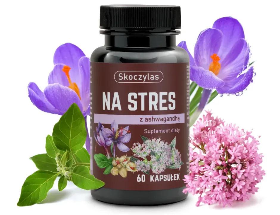 Na Stres Skoczylas 60 kapsułek – Ashwagandha, Szafran, Kozłek Lekarski (Waleriana), Głęboki Spokój, Równowaga Emocjonalna i Formuła Pure Clean Label — miniatura 2
